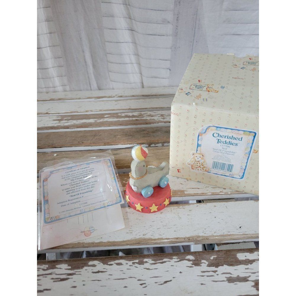 Cherished Teddies seal of friendship‎ circus figurine enesco 137596